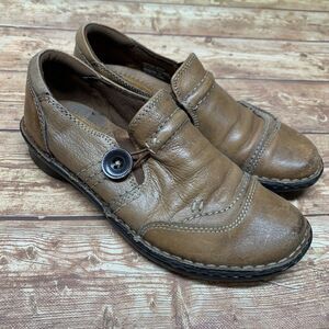 EARTH Origins Shoes Women's Size 7M Brown Marietta Mavis Slip On Comfort Heels
